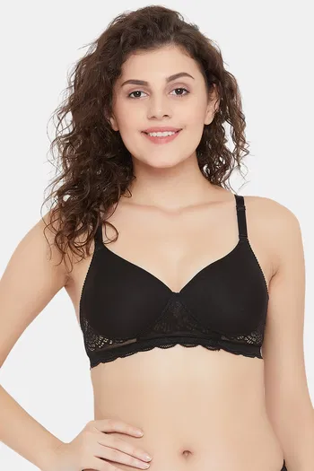 Buy Clovia Padded Non Wired Full Coverage T-Shirt Bra - Black at Rs.540  online