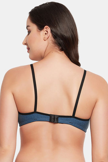 Buy Clovia Double Layered Non-Wired Full Coverage T-Shirt Bra - Blue at  Rs.353 online