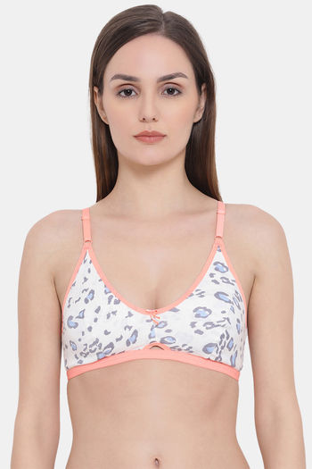 Buy Non-Padded Non-Wired Demi Cup T-shirt Bra in White - Cotton
