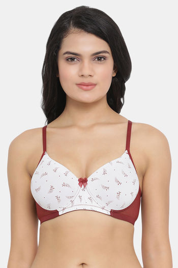 Buy Clovia Padded Non Wired Full Coverage T-Shirt Bra - White at Rs.1199  online