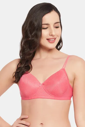 Buy Clovia Padded Non Wired Full Coverage T-Shirt Bra - Pink at Rs.528  online