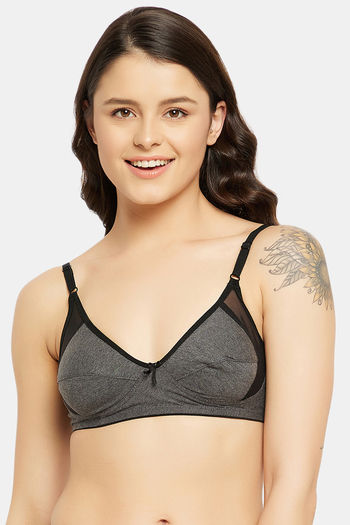 Buy Clovia Double Layered Non Wired Full Coverage T-Shirt Bra - Grey at Rs.329  online