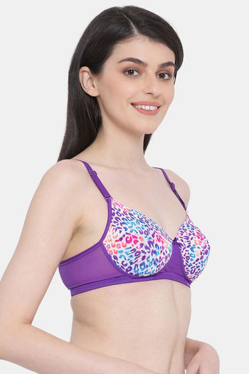 Buy Clovia Padded Non Wired Full Coverage T-Shirt Bra - Pink at Rs.528  online