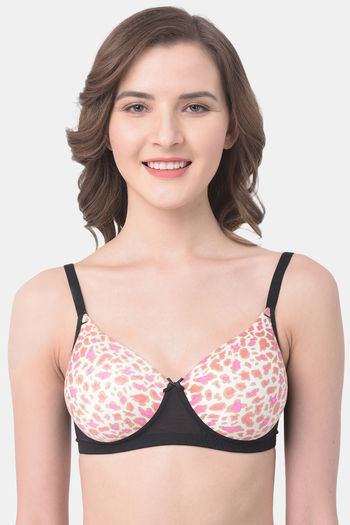 Buy Clovia Padded Non Wired Full Coverage T-Shirt Bra - Beige at