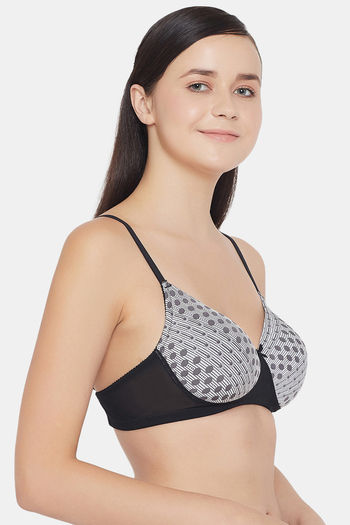 Buy Clovia Padded Non-Wired Full Coverage T-Shirt Bra - Black at Rs.1199  online