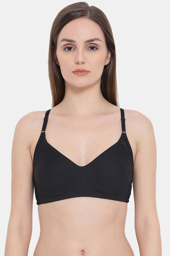 Buy Clovia Single Layered Non Wired Full Coverage T-Shirt Bra - Black at  Rs.599 online