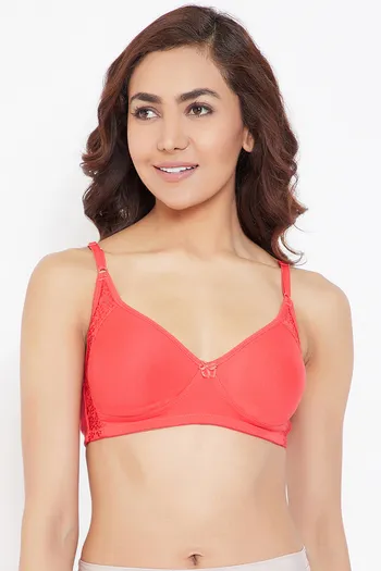 Clovia Double Layered Non Wired Full Coverage T-Shirt Bra - Pink