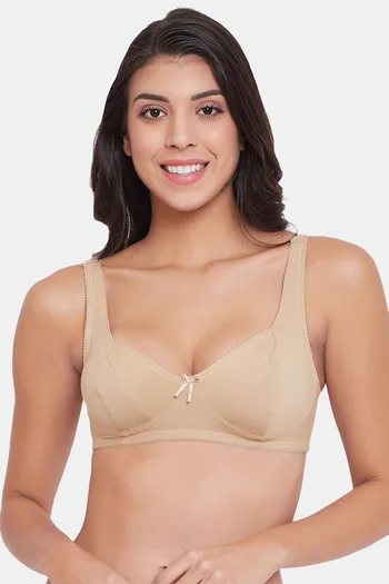 Buy Clovia Double Layered Non Wired Full Coverage T-Shirt Bra - Beige at  Rs.329 online