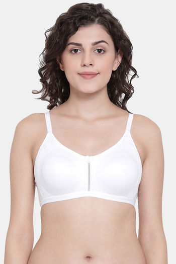 Buy Padded Non-Wired Full Cup Cherry Print T-shirt Bra in White