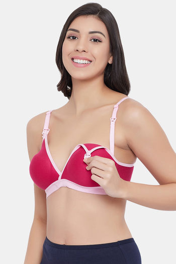 Buy Clovia Single Layered Non Wired Full Coverage T-Shirt Bra - Pink at  Rs.549 online