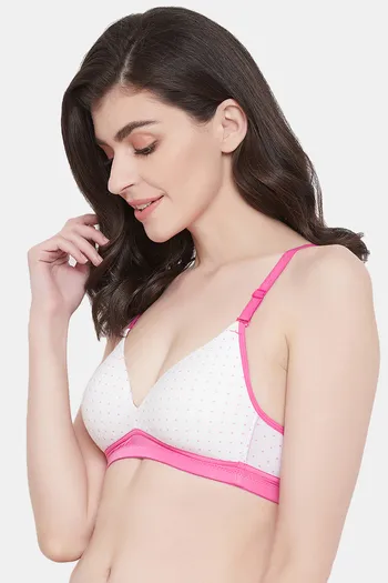 Buy Clovia Padded Non Wired Medium Coverage T-Shirt Bra - White at Rs.528  online