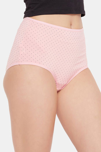 Buy Clovia Three-Fourth Coverage High Rise Hipster Panty - Pink at