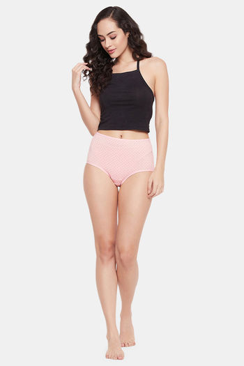 Buy Clovia Three-Fourth Coverage High Rise Hipster Panty - Pink at