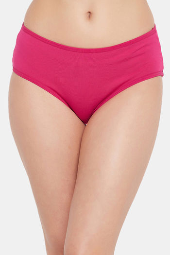Buy Clovia Cotton Non-Padded Non-Wired Bra With U Back & Mid Waist Hipster  Panty - Red online