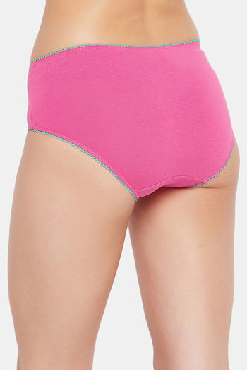 Buy Clovia Medium Rise Three-Fourth Coverage Hipster Panty - Pink at Rs.259  online