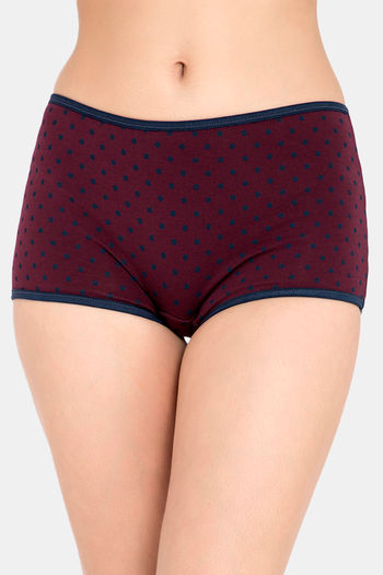 Buy Zivame Low Rise Full Coverage Boyshorts - Rose Red at Rs.299 online