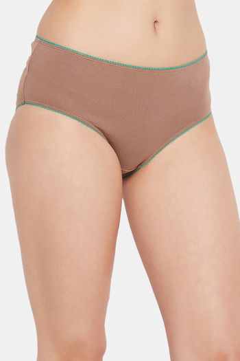 Clovia Medium Rise Three-Fourth Coverage Hipster Panty - Brown