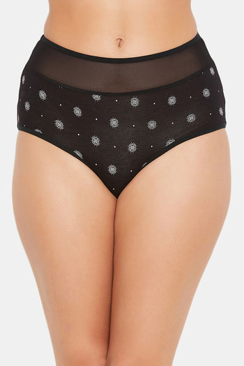 Buy Clovia Cotton Non-Padded Non-Wired Bra & High Waist Hipster Panty -  Black online