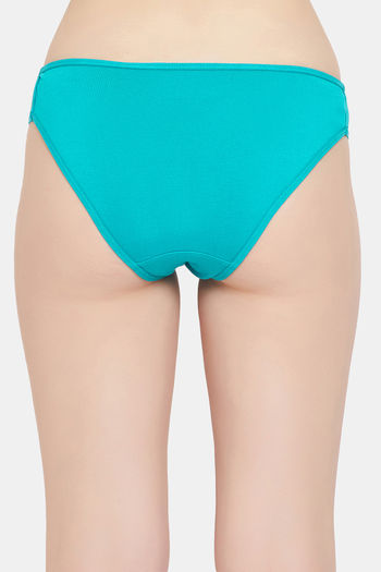 Buy Clovia Low Rise Half Coverage Bikini Panty - Blue at Rs.499 online