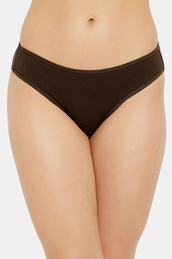 Buy Clovia Low Rise Half Coverage Bikini Panty - Brown at Rs.299 online
