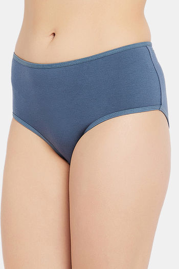 Buy Clovia Medium Rise Three-Fourth Coverage Hipster Panty - Grey