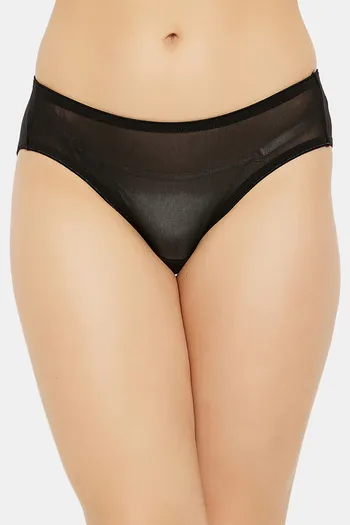 Buy Clovia Low Rise Half Coverage Bikini Panty - Black at Rs.249