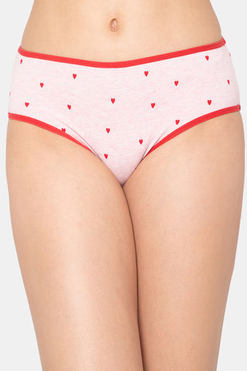 Buy Clovia Medium Rise Three-Fourth Coverage Hipster Panty - Pink at Rs.499  online