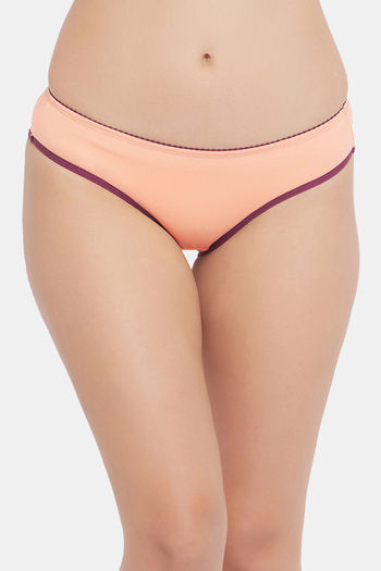 Buy Clovia Low Rise Half Coverage Bikini Panty - Peach