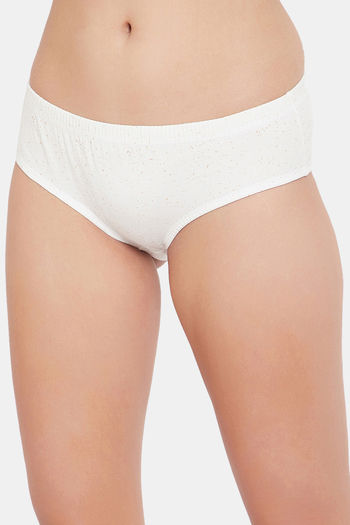 Buy CLOVIA Mid Waist Floral Print Hipster Panty in Cream Colour with Inner  Elastic - Cotton