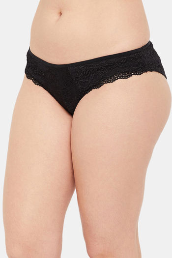 Buy Clovia Low Rise Half Coverage Bikini Panty - Black at Rs.499 online