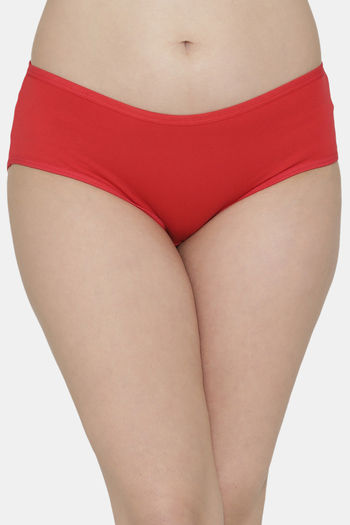 Buy Clovia Mid Rise Cotton Hipster Panty - Red at Rs.499 online