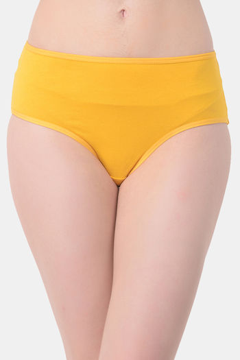 Buy Clovia Mid Rise Cotton Hipster Panty - Yellow