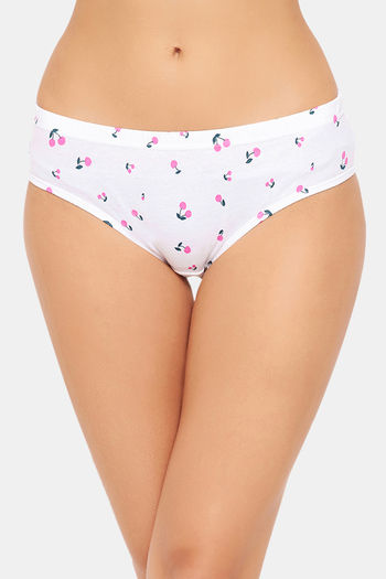 Clovia Mid Rise 3/4th Coverage Hipster Panty - White