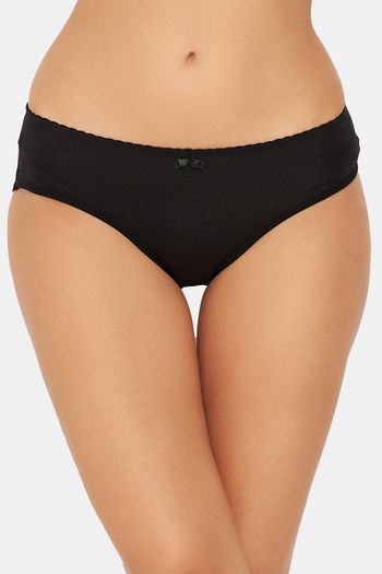 Buy Clovia Low Rise 3/4th Coverage Hipster Panty - Black
