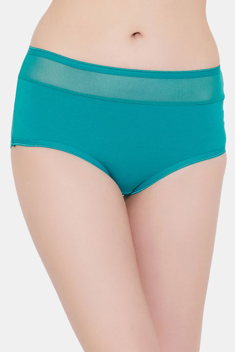 Buy Clovia High Rise Three-Fourth Coverage Hipster Panty - Green