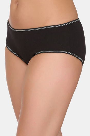 Buy CLOVIA Ultra Low Waist Bikini Panty in Black - Cotton