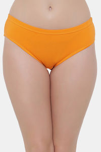 Buy Clovia 3/4th Coverage Mid Rise Hipster Panty - Orange