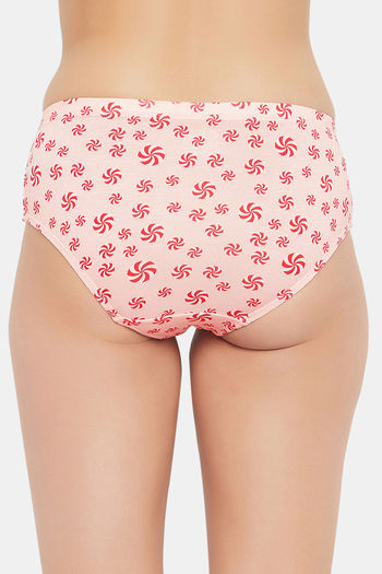 Buy Clovia Medium Rise Three-Fourth Coverage Hipster Panty - Pink