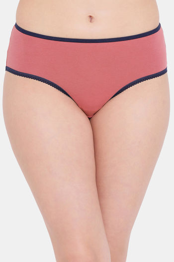 Clovia Medium Rise Three-Fourth Coverage Hipster Panty - Pink