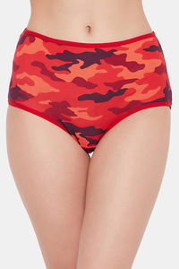 Buy Clovia Three-Fourth Coverage High Rise Hipster Panty - Red