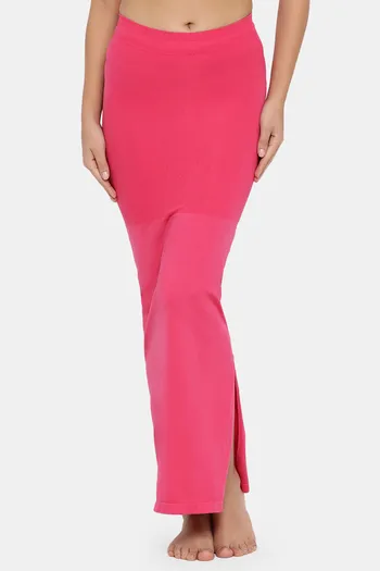Dermawear Women Pink Solid Saree Shapewear - Absolutely Desi
