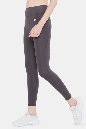 Buy Active Tights with Wide Elastic Waistband in Dark Grey Online India,  Best Prices, COD - Clovia - AB0042P05