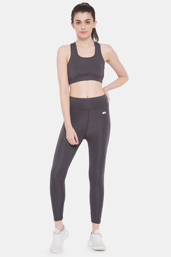 Buy Active Tights with Wide Elastic Waistband in Dark Grey Online India,  Best Prices, COD - Clovia - AB0042P05