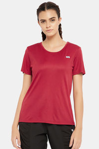 Buy Clovia Seamless Quick Dry Polyester Relaxed Top - Maroon