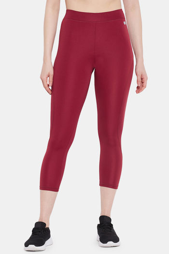 Buy Clovia Quick Dry Skin Fit Pants - Maroon at Rs.719 online