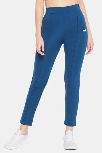 Buy Clovia Quick Dry Skin Fit Pants Blue at Rs.1299 online Activewear online