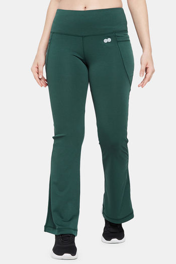 Buy Clovia Comfort-fit High Waist Flared Yoga Pants-Blue online