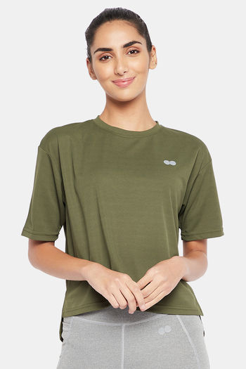 Buy Clovia Quick Dry Relaxed Top - Grey