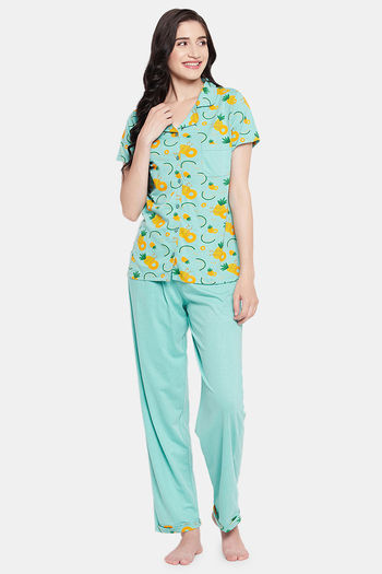 Premium Cotton Pajama Set in Mist Blue