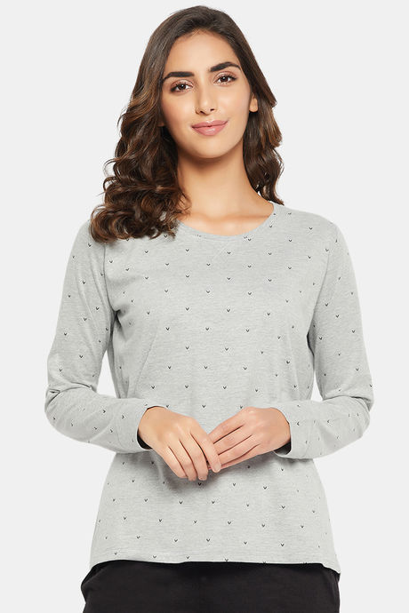 Clovia Cotton Sleep Shirt - Grey